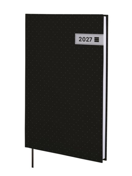 Finocam Dynamic Porto Agenda Profesional - Anual 2027 - Semana Vista Vertical - Formato Y10 - 140x204mm - Tapa Dura de Carton Forrado - Esquinas Microperforadas - Papel de 80g/m2 - Color Negro