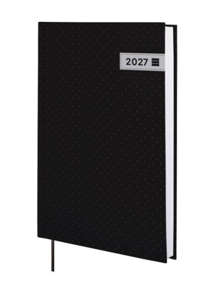 Finocam Dynamic Porto Agenda Profesional en Catalan - Anual 2027 - 1 Dia por Pagina - Formato Y10 - 140x204mm - Tapa Dura de Carton Forrado - Esquinas Microperforadas - Papel de 80g/m2 - Color Negro