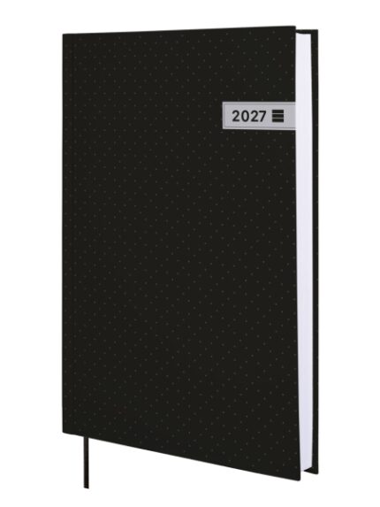 Finocam Dynamic Porto Agenda Profesional - Anual 2027 - 1 Dia por Pagina - Formato Y11 - 165x240mm - Cinta Punto - Tapa Dura de Carton Forrado - Esquinas Microperforadas - Papel de 80g/m2 - Color Negro