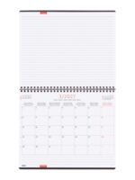 Finocam Planificador de Sobremesa Internacional - Anual 2027 - Mes Vista - 250x200mm - Espiral Doble - Tapa de Polipropileno - Esquinas Microperforadas - Papel de 190g/m2 - Color Gris - immagine 2