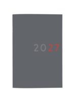 Finocam Planificador de Sobremesa Internacional - Anual 2027 - Mes Vista - Formato Y11 - 165x240mm - Tapa de Carton - Esquinas Microperforadas - Papel de 120g/m2 - Color Gris