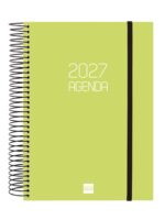 Finocam Espiral Basics Opaque Agenda - Anual 2027 - 1 Dia por Pagina - Formato E10 - 155x212mm - Espiral - Tapa de Polipropileno - Esquinas Microperforadas - Papel de 70g/m2 - Color Lima