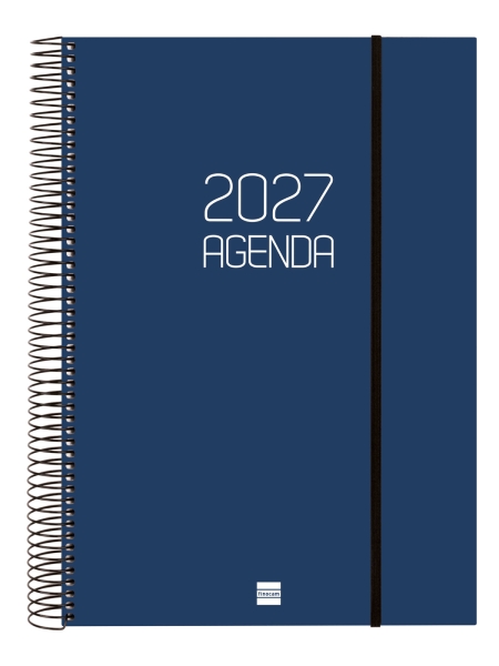 Finocam Espiral Basics Opaque Agenda - Anual 2027 - 1 Dia por Pagina - Formato E40 - 210x297mm - Espiral - Tapa de Polipropileno - Esquinas Microperforadas - Papel de 70g/m2 - Color Azul Finocam Espiral Basics Opaque Agenda - Anual 2027 - 1 Dia por Pagina - Formato E40 - 210x297mm - Espiral - Tapa de Polipropileno - Esquinas Microperforadas - Papel de 70g/m2 - Color Azul