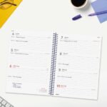 Finocam Espiral Basics Year Agenda - Anual 2027 - Semana Vista Horizontal - Formato E10 - 155x212mm - Espiral - Tapa de Polipropileno - Esquinas Microperforadas - Papel de 80g/m2 - Color Azul - immagine 3