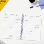 Finocam Espiral Basics Year Agenda - Anual 2027 - Semana Vista Vertical - Formato E10 - 155x212mm - Espiral - Tapa de Polipropileno - Esquinas Microperforadas - Papel de 80g/m2 - Color Azul - immagine 3
