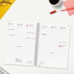 Finocam Espiral Basics Year Agenda - Anual 2027 - Semana Vista Vertical - Formato E10 - 155x212mm - Espiral - Tapa de Polipropileno - Esquinas Microperforadas - Papel de 80g/m2 - Color Rojo - immagine 3