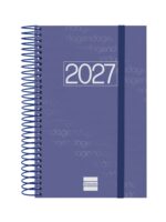 Finocam Espiral Basics Year Agenda - Anual 2027 - 1 Dia por Pagina - Formato E5 - 117x181mm - Espiral - Tapa de Polipropileno - Esquinas Microperforadas - Papel de 70g/m2 - Color Azul
