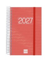 Finocam Espiral Basics Year Agenda - Anual 2027 - 1 Dia por Pagina - Formato E5 - 117x181mm - Espiral - Tapa de Polipropileno - Esquinas Microperforadas - Papel de 70g/m2 - Color Rojo