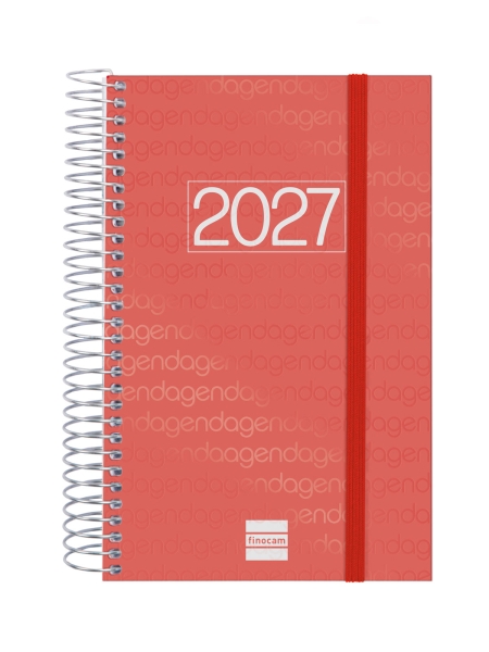 Finocam Espiral Basics Year Agenda - Anual 2027 - 1 Dia por Pagina - Formato E5 - 117x181mm - Espiral - Tapa de Polipropileno - Esquinas Microperforadas - Papel de 70g/m2 - Color Rojo Finocam Espiral Basics Year Agenda - Anual 2027 - 1 Dia por Pagina - Formato E5 - 117x181mm - Espiral - Tapa de Polipropileno - Esquinas Microperforadas - Papel de 70g/m2 - Color Rojo