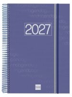 Finocam Espiral Basics Year Agenda - Anual 2027 - 1 Dia por Pagina - Formato E40 - 210x297mm - Espiral - Tapa de Polipropileno - Esquinas Microperforadas - Papel de 70g/m2 - Color Azul