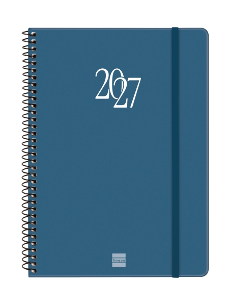 Finocam Espiral Basics My Agenda - Anual 2027 - Semana Vista Horizontal - Formato E10 - 155x212mm - Espiral - Tapa Dura de Carton Forrado - Esquinas Microperforadas - Papel de 80g/m2 - Color Azul Finocam Espiral Basics My Agenda - Anual 2027 - Semana Vista Horizontal - Formato E10 - 155x212mm - Espiral - Tapa Dura de Carton Forrado - Esquinas Microperforadas - Papel de 80g/m2 - Color Azul
