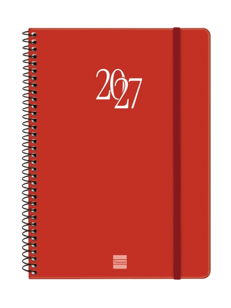 Finocam Espiral Basics My Agenda - Anual 2027 - Semana Vista Horizontal - Formato E10 - 155x212mm - Espiral - Tapa Dura de Carton Forrado - Esquinas Microperforadas - Papel de 80g/m2 - Color Rojo Finocam Espiral Basics My Agenda - Anual 2027 - Semana Vista Horizontal - Formato E10 - 155x212mm - Espiral - Tapa Dura de Carton Forrado - Esquinas Microperforadas - Papel de 80g/m2 - Color Rojo
