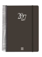 Finocam Espiral Basics My Agenda - Anual 2027 - 1 Dia por Pagina - Formato E10 - 155x212mm - Espiral - Tapa Dura de Carton Forrado - Esquinas Microperforadas - Papel de 70g/m2 - Color Negro