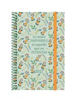 Finocam Trendy Design Collection Imposible Agenda - Anual 2027 - Semana Vista Horizontal - Formato E5 - 117x181mm - Espiral - Tapa de Polipropileno - Esquinas Microperforadas - Papel de 80g/m2 - Multicolor