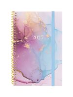 Finocam Trendy Design Collection Goldy Agenda - Anual 2027 - Semana Vista Horizontal - Formato E5 - 117x181mm - Espiral - Tapa de Polipropileno - Esquinas Microperforadas - Papel de 80g/m2 - Multicolor