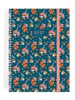 Finocam Trendy Design Collection Flora Agenda - Anual 2027 - 1 Dia por Pagina - Formato E10 - 155x212mm - Espiral - Tapa de Polipropileno - Esquinas Microperforadas - Papel de 70g/m2 - Multicolor