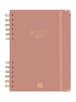 Finocam Espiral Trendy Alma Agenda - Anual 2027 - 1 Dia por Pagina - Formato E10 - 155x212mm - Espiral - Tapa Dura de Carton Forrado - Esquinas Microperforadas - Papel de 70g/m2 - Color Rosa