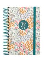 Finocam Moda Espiga Agenda Internacional - Anual 2027 - 1 Dia por Pagina - 140x204mm - Goma Elastica - Tapa Dura de Carton Forrado - Esquinas Microperforadas - Papel de 80g/m2 - Multicolor