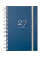 Finocam Moda Agenda Internacional - Anual 2027 - 1 Dia por Pagina - 140x204mm - Goma Elastica - Tapa Dura de Carton Forrado - Esquinas Microperforadas - Papel de 80g/m2 - Color Azul