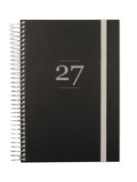 Finocam Moda Agenda Internacional - Anual 2027 - 1 Dia por Pagina - 140x204mm - Goma Elastica - Tapa Dura de Carton Forrado - Esquinas Microperforadas - Papel de 80g/m2 - Color Negro