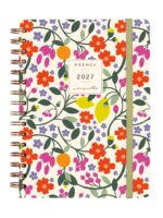 Finocam Moniquilla Agenda - Anual 2027 - Semana Vista Horizontal - Formato E10 - 155x212mm - Espiral Doble - Tapa Dura de Carton Forrado - Esquinas Microperforadas - Papel de 80g/m2 - Color Verde