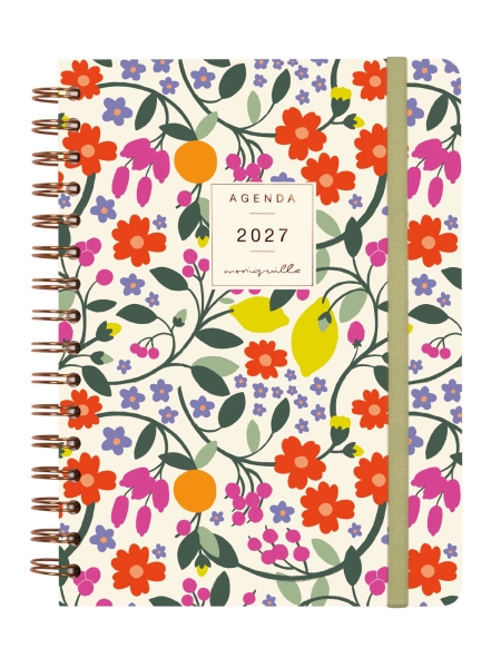 Finocam Moniquilla Agenda - Anual 2027 - Semana Vista Horizontal - Formato E10 - 155x212mm - Espiral Doble - Tapa Dura de Carton Forrado - Esquinas Microperforadas - Papel de 80g/m2 - Color Verde Finocam Moniquilla Agenda - Anual 2027 - Semana Vista Horizontal - Formato E10 - 155x212mm - Espiral Doble - Tapa Dura de Carton Forrado - Esquinas Microperforadas - Papel de 80g/m2 - Color Verde