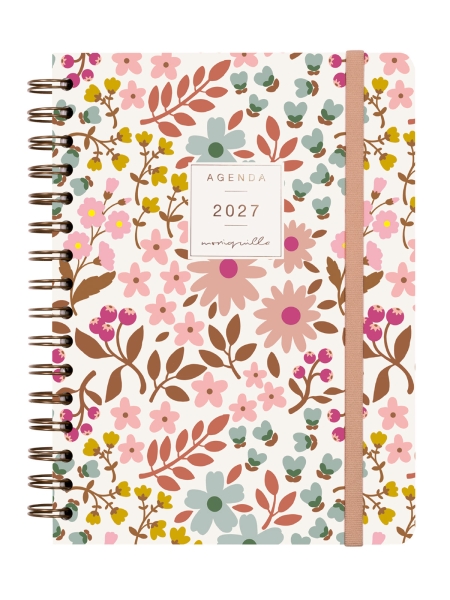 Finocam Moniquilla Agenda - Anual 2027 - Semana Vista Horizontal - Formato E10 - 155x212mm - Espiral Doble - Tapa Dura de Carton Forrado - Esquinas Microperforadas - Papel de 80g/m2 - Color Rosa Finocam Moniquilla Agenda - Anual 2027 - Semana Vista Horizontal - Formato E10 - 155x212mm - Espiral Doble - Tapa Dura de Carton Forrado - Esquinas Microperforadas - Papel de 80g/m2 - Color Rosa