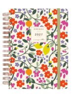 Finocam Moniquilla Agenda - Anual 2027 - 1 Dia por Pagina - Formato E10 - 155x212mm - Espiral Doble - Tapa Dura de Carton Forrado - Esquinas Microperforadas - Papel de 80g/m2 - Color Verde