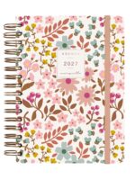 Finocam Moniquilla Agenda - Anual 2027 - 1 Dia por Pagina - Formato E10 - 155x212mm - Espiral Doble - Tapa Dura de Carton Forrado - Esquinas Microperforadas - Papel de 80g/m2 - Color Rosa