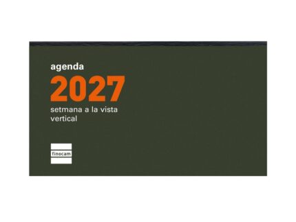 Finocam P199C Recambio para Agenda Plana en Catalan - Anual 2027 - Semana Vista Vertical - Formato PL1 - 64x118mm - Papel de 60g/m2 - Color Crema