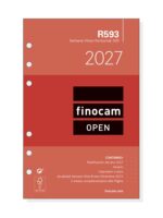 Finocam R593 Recambio para Agenda Open - Anual 2027 - Semana Vista Horizontal - Formato 500 - 117x181mm - 6 Taladros - Papel de 80g/m2 - Color Blanco