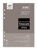 Finocam R1097 Recambio para Agenda Open - Anual 2027 - 2 Dias por Pagina - Formato 1000 - 155x215mm - 6 Taladros - Papel de 80g/m2 - Color Blanco