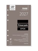Finocam R498 Recambio para Agenda Open - Anual 2027 - 1 Dia por Pagina - Formato 400 - 91x152mm - 6 Taladros - Papel de 70g/m2 - Color Blanco