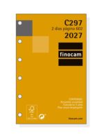 Finocam C297 Recambio para Agenda Classic - Anual 2027 - 2 Dias por Pagina - Formato 602 - 73x114mm - 6 Taladros - Papel de 70g/m2 - Esquinas Microperforadas - Color Blanco