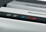 Rexel Momentum X312-SL Slimeline Destructora de Papel Manual Corte Confeti P-3 - Destruye hasta 12 Hojas - Funcionamiento Ininterrumpido 6min - Papelera de 23L - Color Gris/Plata - immagine 4