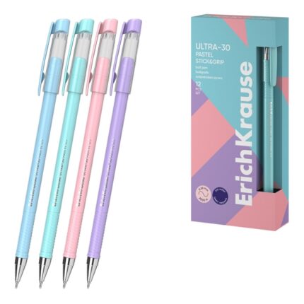 ErichKrause ULTRA-30 Stick and Grip Pastel Penna a pastello con cappuccio - Modelli assortiti - Spessore tratto 0
