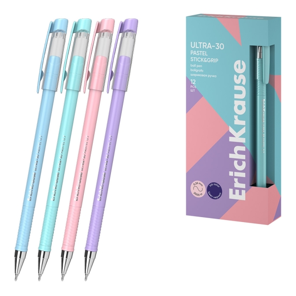 ErichKrause ULTRA-30 Stick and Grip Pastel Penna a pastello con cappuccio - Modelli assortiti - Spessore tratto 0 ErichKrause ULTRA-30 Stick and Grip Pastel Penna a pastello con cappuccio - Modelli assortiti - Spessore tratto 0