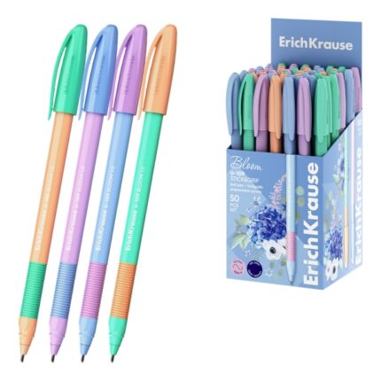 ErichKrause U-109 Stick and Grip Pastel Bloom Penna a sfera con cappuccio - Modelli assortiti - Tratto da 0