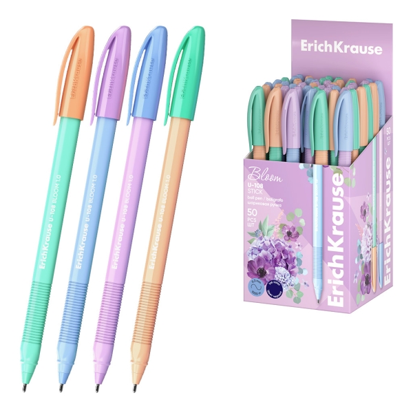 ErichKrause U-108 Stick Pastel Bloom Penna a sfera con cappuccio - Punta da 1