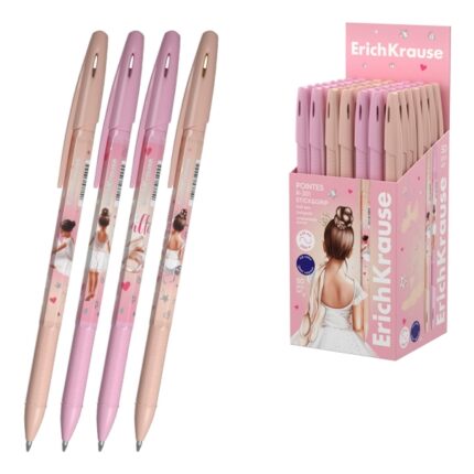 ErichKrause R-301 Stick Floral Soul Penna a sfera con cappuccio - Modelli assortiti - Tratto da 0