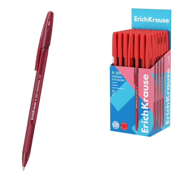 ErichKrause R-301 Stick and Grip Original Penna a sfera con cappuccio - Punta da 1 ErichKrause R-301 Stick and Grip Original Penna a sfera con cappuccio - Punta da 1