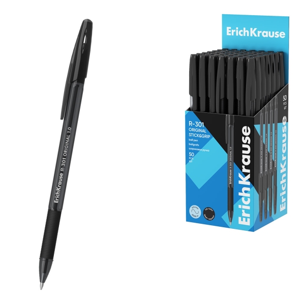 ErichKrause R-301 Stick and Grip Original Penna a sfera con cappuccio - Punta da 1