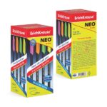 ErichKrause Neo Stick Accent Penna a sfera con cappuccio - Modelli assortiti - Spessore tratto 0,26 mm - Inchiostro a bassa viscosità - Colore blu - immagine 5