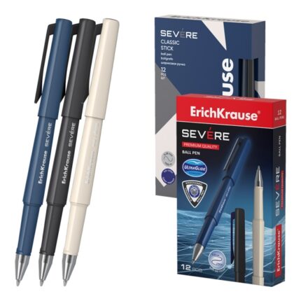 ErichKrause Severe Stick Classic Penna a sfera con cappuccio - Modelli assortiti - Spessore tratto 0