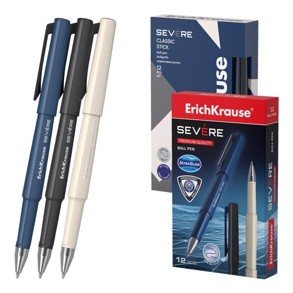 ErichKrause Severe Stick Classic Penna a sfera con cappuccio - Modelli assortiti - Spessore tratto 0