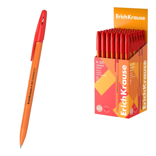 ErichKrause R-301 Stick Orange Penna a sfera con cappuccio - Punta da 0