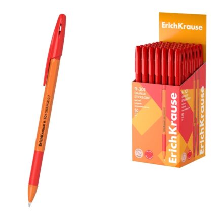 ErichKrause R-301 Stick and Grip Orange Penna a sfera con cappuccio - Punta da 0