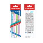 ErichKrause R-301 Stick and Grip Spring Pack da 4 penne con cappuccio - Modelli assortiti - Tratto da 0,35 mm - Impugnatura in gomma - Colore blu - immagine 5