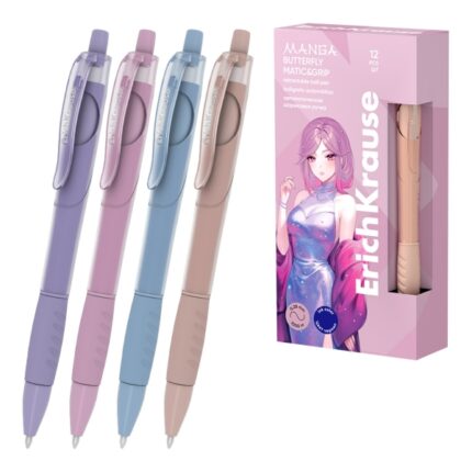 ErichKrause Butterfly Matic e Grip Manga - Penna a sfera a scatto - Modelli assortiti - Spessore tratto 0
