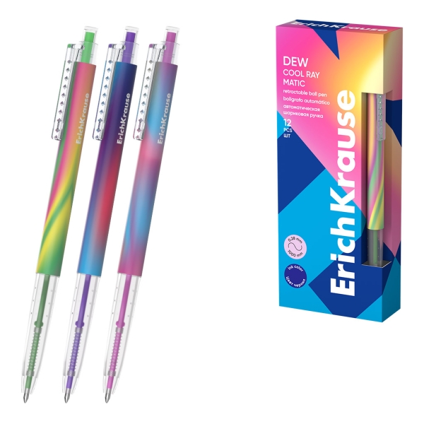 ErichKrause Dew Matic Cool Ray Penna a sfera retrattile - Modelli assortiti - Spessore punta 0